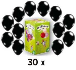 Ballon-Partyset m.Helium u. Ballons SCHWARZ
