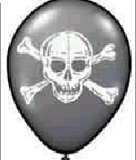 100 x Totenkopf Luftballons, rund