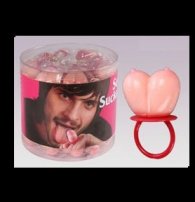 Erotik-Busen Lolly mit Ring