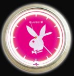 Playboy-Wanduhr mit Neonlampe,pink