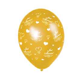5 x goldfarbene Ballons Just Married