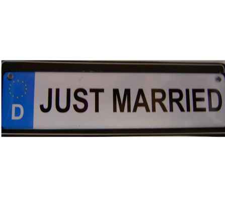Hochzeit Autoschild Just Married
