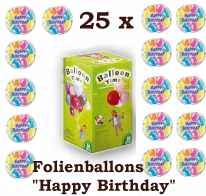 Geburtstag 25 x Folienballons + Helium
