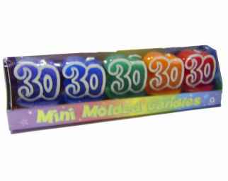 Geburtstag 5er Kerzenset 30