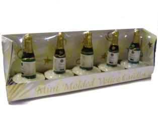 5 er Kerzenset Champagner
