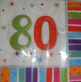 Geburtstag - 80 er Servietten