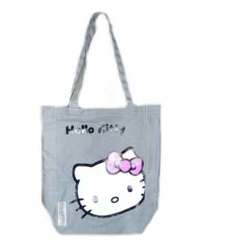 Hello Kitty Leinentasche Face GRAU