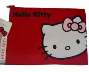 Hello Kitty - Leinentasche flach rot