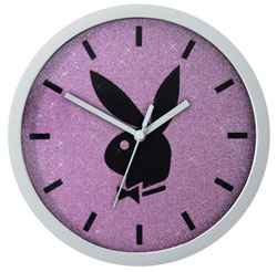 Playboy Glitter Wanduhr Pink