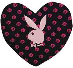 Playboy Kissen - Lipstick Herz Schwarz