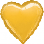 Folienballon Herz gold, 45 cm