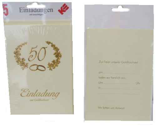 Goldene Hochzeit- Einladungskarten