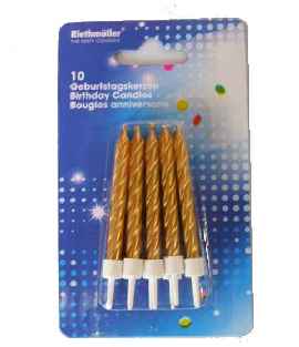 Goldene Hochzeit - 10 x goldene Kerzen