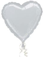 Folienballon Herz wei, 45 cm