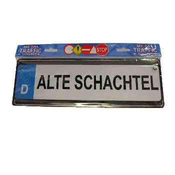 Alte Schachteln - Autoschild