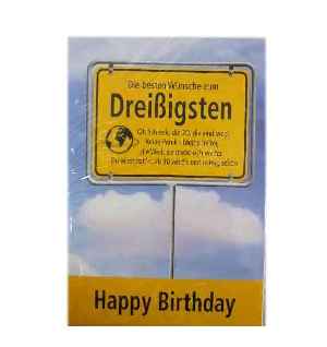 Gl�ckwunschkarte Drei�igsten