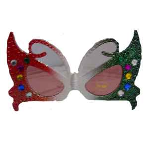 Brille Butterfly mit Strasssteinen