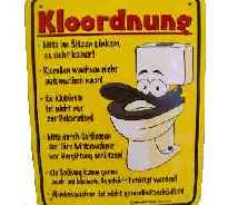 Kloordnung Blechschild