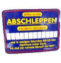 Abschleppen Blechschild