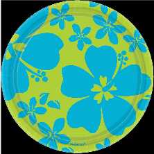 Pappteller - Hibiscus Blue