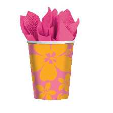 Papier Pappbecher Hibiscus Pink
