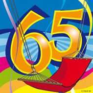 Motiv Servietten zum 65.Geburtstag