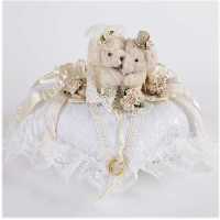 Hochzeit - Teddybrautpaar Ringkissen
