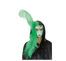 Halbmaske gr�n-wei�