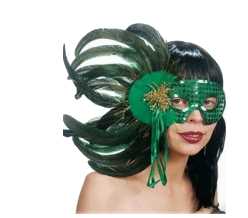 Feder-Maske, gr�n
