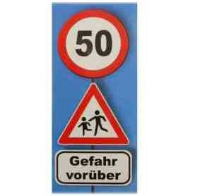 Schokolade Verkehrsschild 50