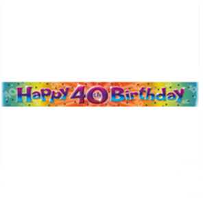 Happy 40 Birthday Banner