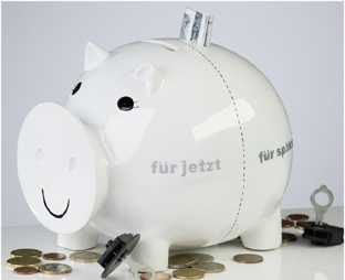 Spardose Sparschwein f�r JETZT/SP�TER
