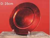 Dekoteller 25 cm rotmetalic
