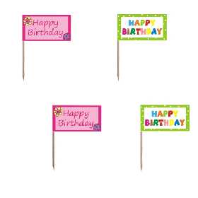 Deko-Picker 8 cm Happy Birthday