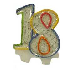 Happy Birthday Kerze Zahl 18
