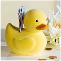 Spardose Ente zur Taufe Geburt