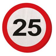 Servietten Verkehrsschild 25