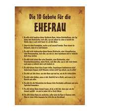 Urkunden-Poster Gebote Ehefrau