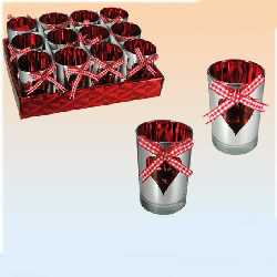 Glas Teelichthalter mit Herz