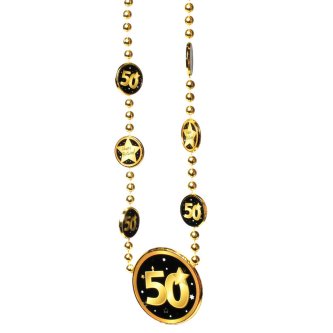 Halskette 50, schwarz/gold