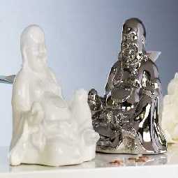 Buddha Spardose, silberfarben