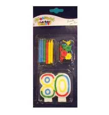 80.Geburtstag - Kerze mit Zubeh�r