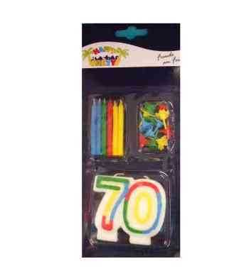 70.Geburtstag - Kerze mit Zubeh�r