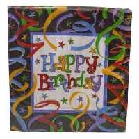 Servietten Happy Birthday Swirls