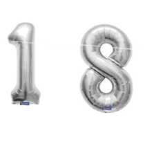 18.Geburtstag XXL Zahl 18, silber