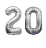 20.Geburtstag XXL Zahl 20, silber