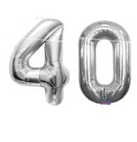 40.Geburtstag XXL Zahl 40, silber