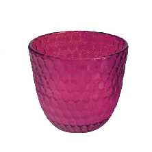 Glas mit Wachsfllung 92 mm, pink