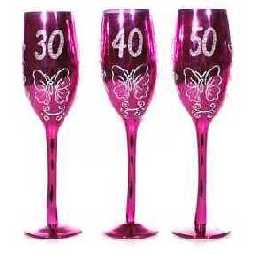 Sektglas 50.Geburtstag,pink