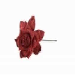 Glitzer Rose rot 12cm Bl�te